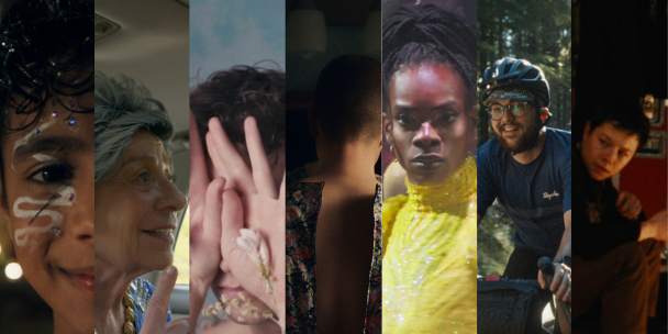 A collage of images from Non-Binary and Gender Diverse Shorts screening at MGFF24.
