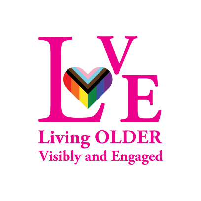 The LOVE Project. "Living Older, Visibly and Engaged" logo
