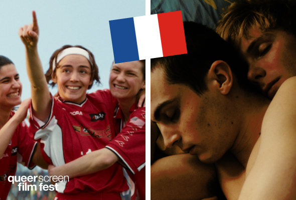 French films at QSFF23 featuring two stills and the French flag