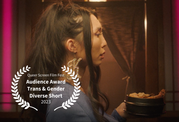 Audience Award laurel over film image for 100 certified organic tofu