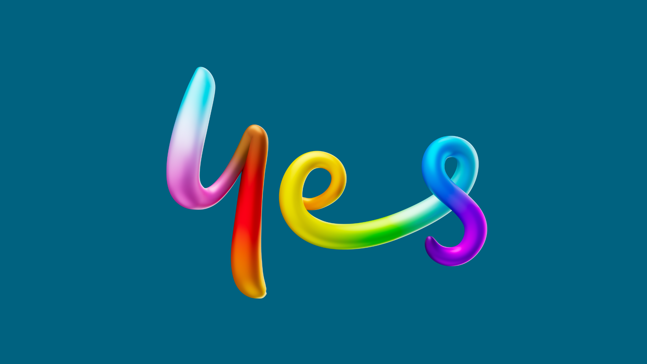 The word 'Yes' is rainbow-coloured on a dark jade background. It is the 'Yes Optus' logo.